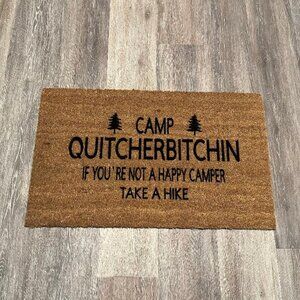Camp Quitcherbitchin decorative coir doormat